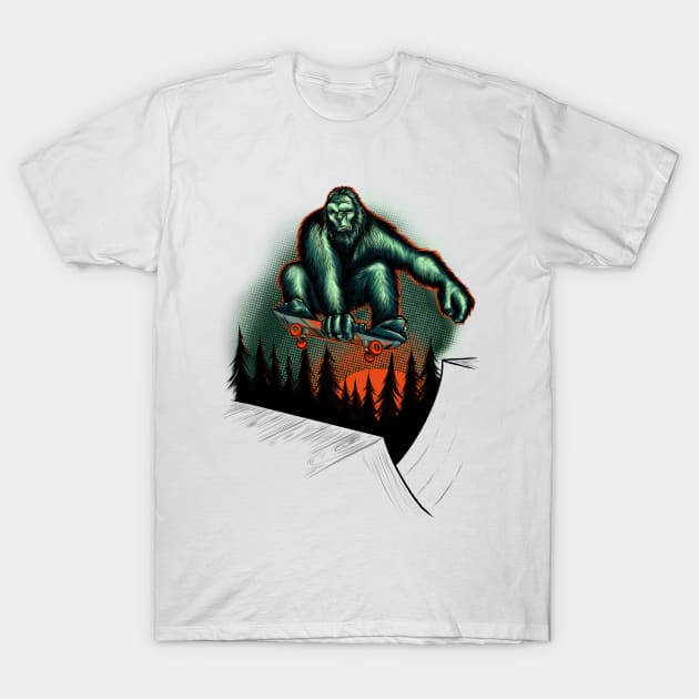 Bigfoot catching air! T-Shirt by Jonesntees